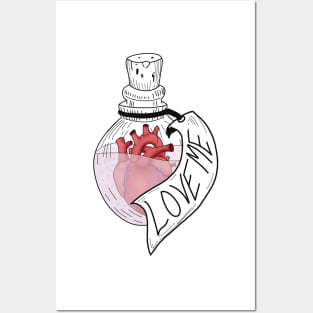 Love Potion - Anatmoical Heart In A Bottle Posters and Art